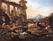 Johann Heinrich Roos Landscape with Shepherds and Animals Sweden oil painting artist